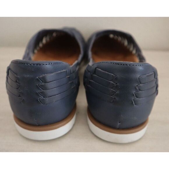 Comfortiva Women's Sz 9M Navy Rainer Leather Woven Huarache Slip-On Sandals - Picture 3 of 10